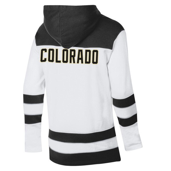 This is the back of the sweatshirt. The shoulders are still black, and the bold colorado text is black lined with gold.